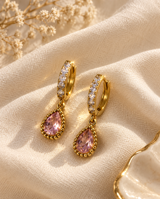 Blush Drip Hoops