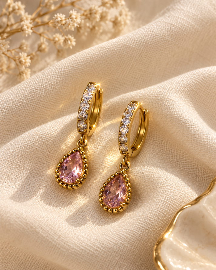 Blush Drip Hoops