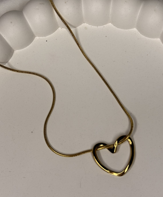 Gold Open Heart Necklace