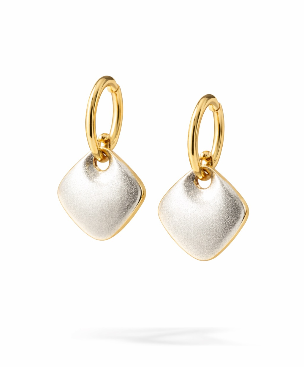 Dual Tone Drop Earring