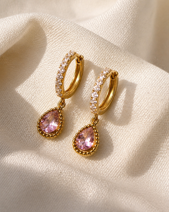Blush Drip Hoops
