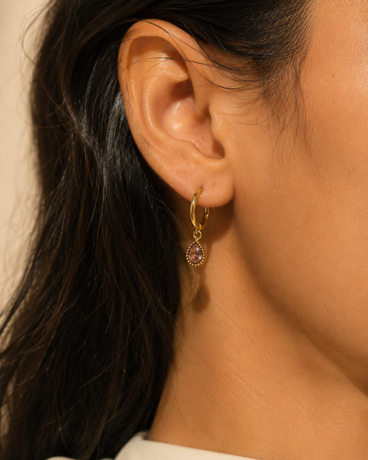 Blush Drip Hoops