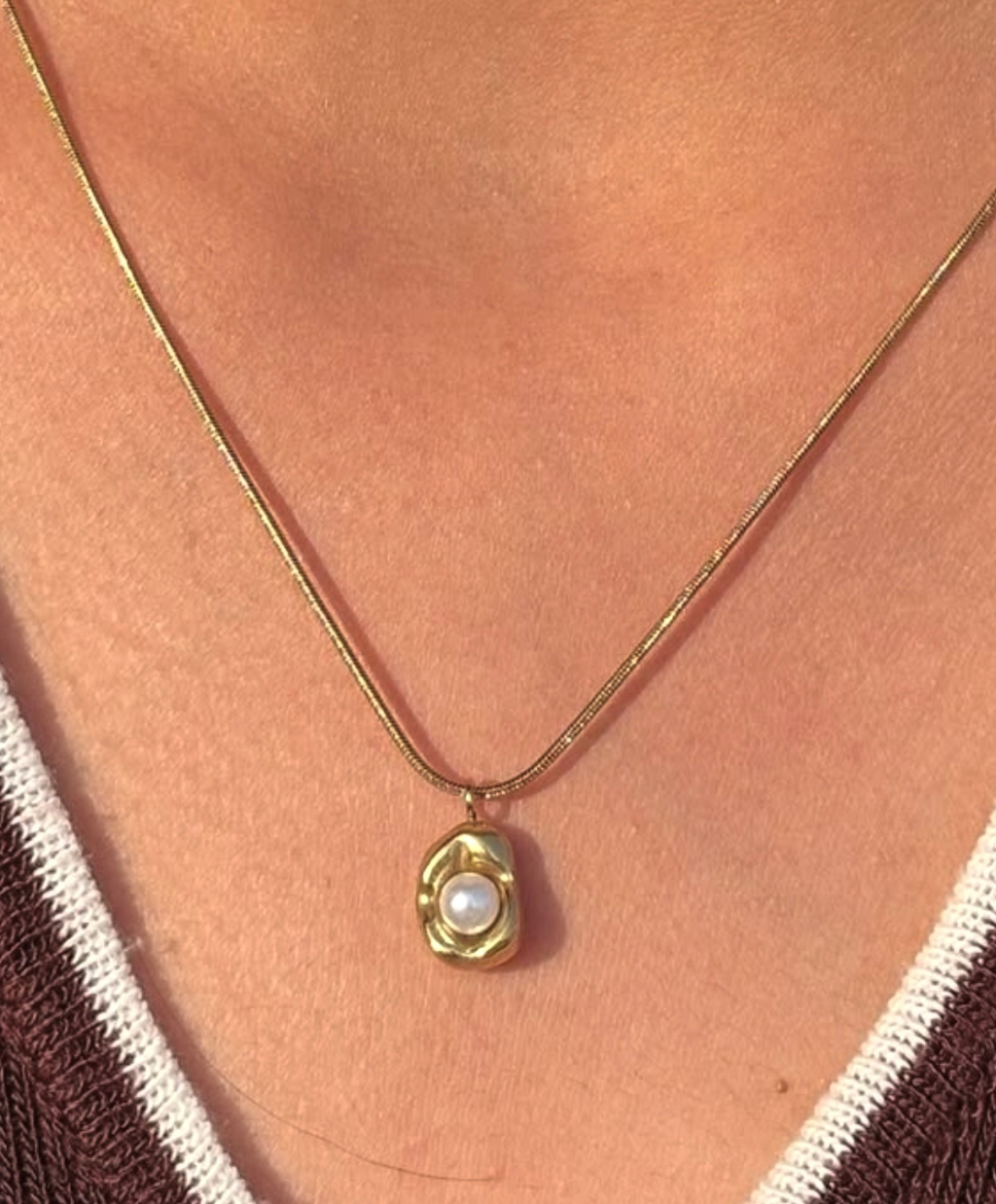 Gold Pearl Necklace