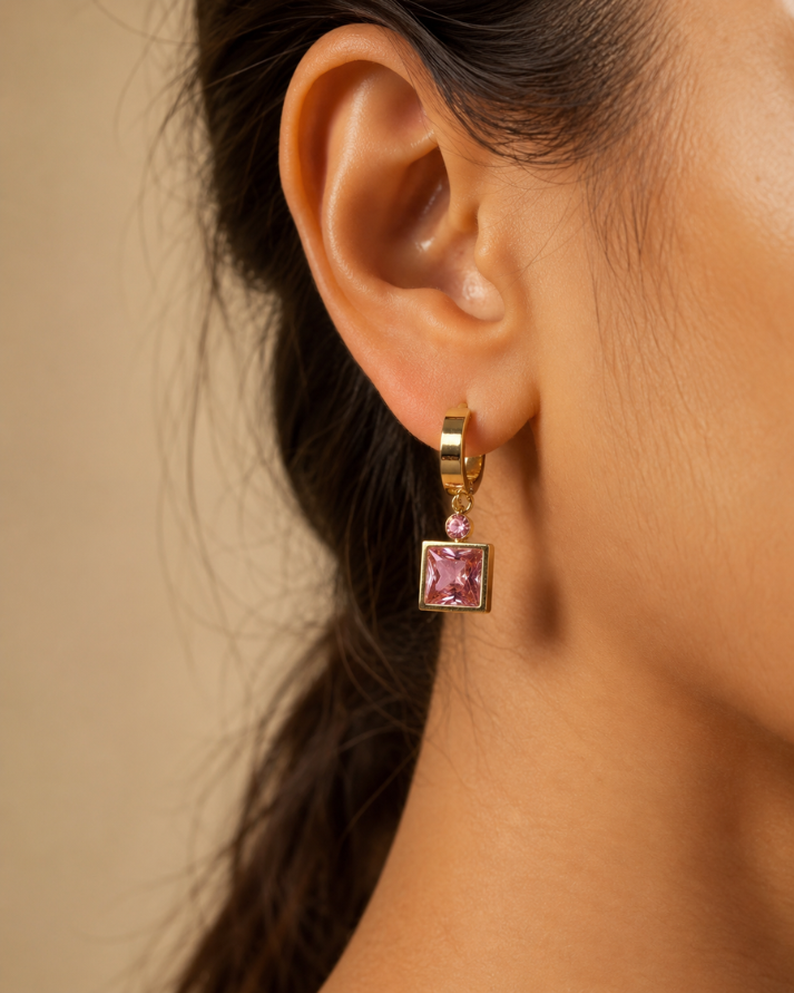 Pink Vault Hoops