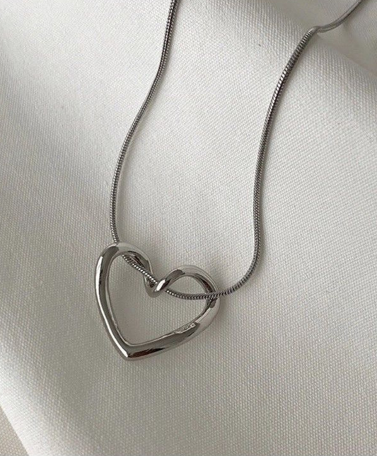 Silver Open Heart Necklace