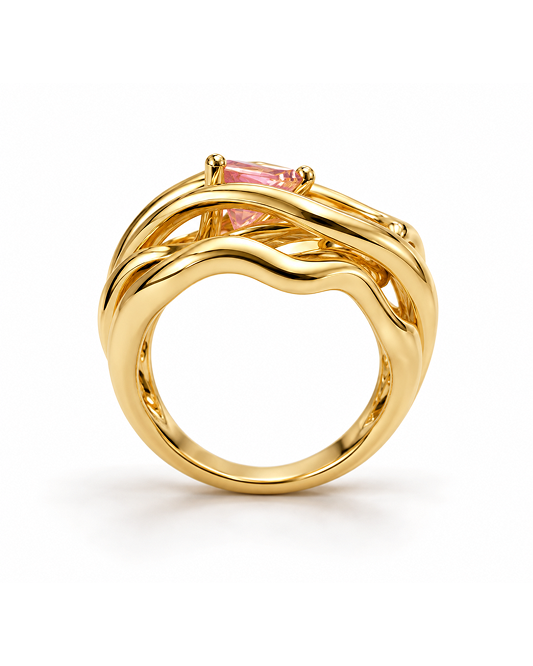 Rosé Heart Twist Ring