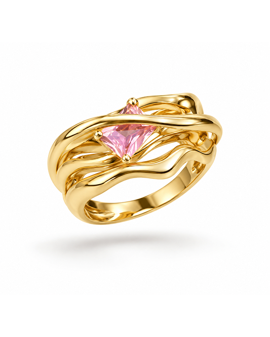 Rosé Heart Twist Ring
