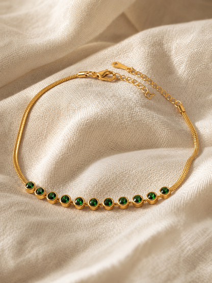 Obsidian Charm Anklet