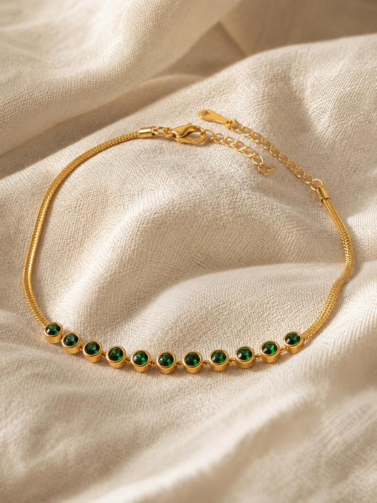 Obsidian Charm Anklet
