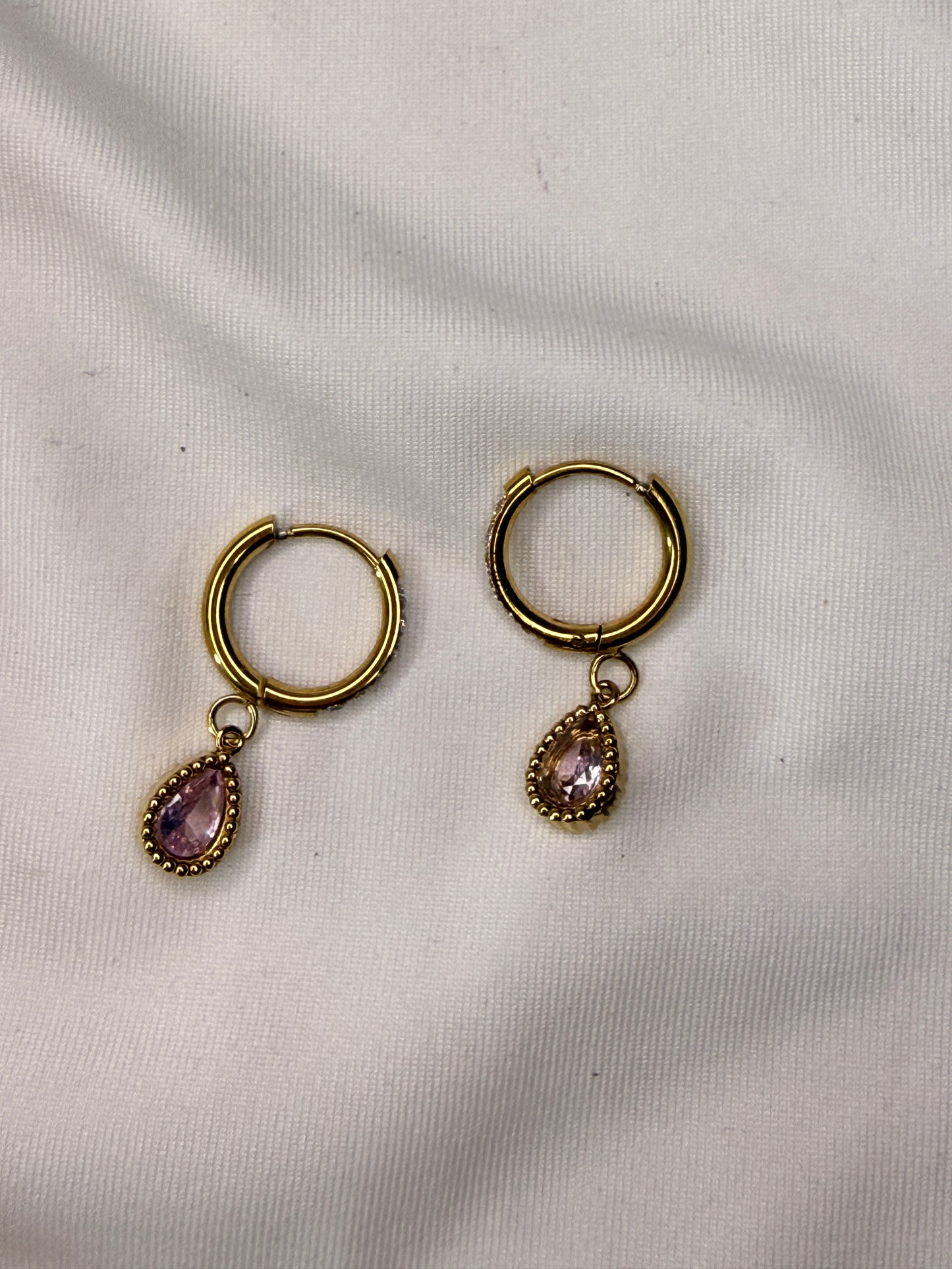 Blush Drip Hoops
