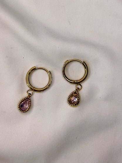 Blush Drip Hoops