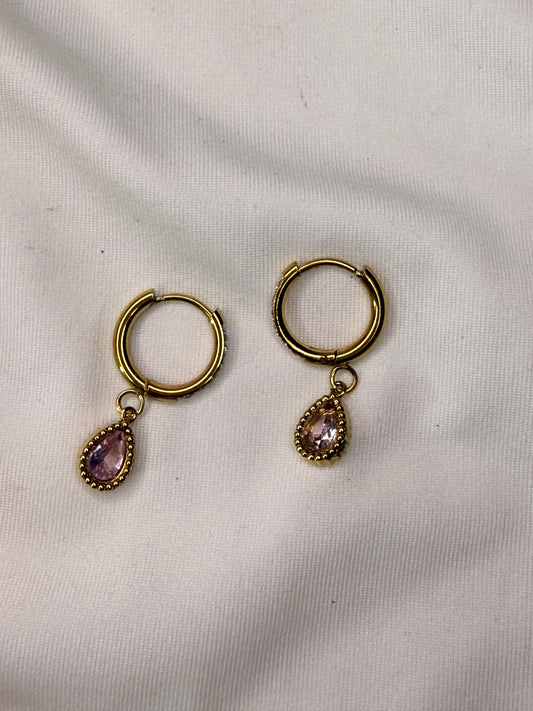 Blush Drip Hoops