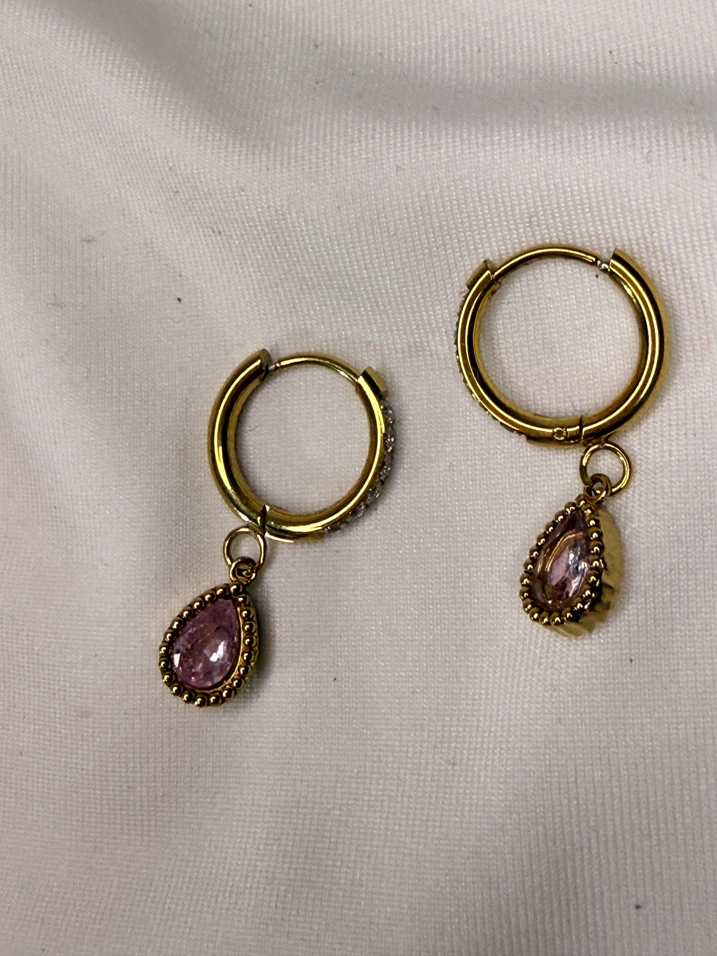 Blush Drip Hoops