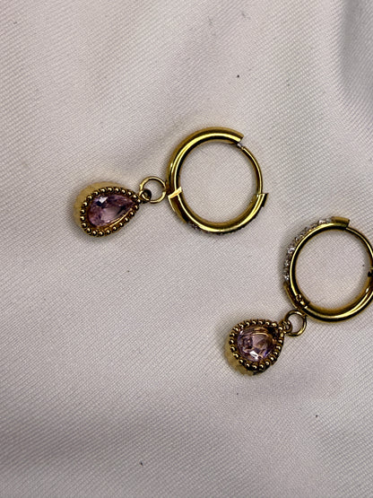 Blush Drip Hoops