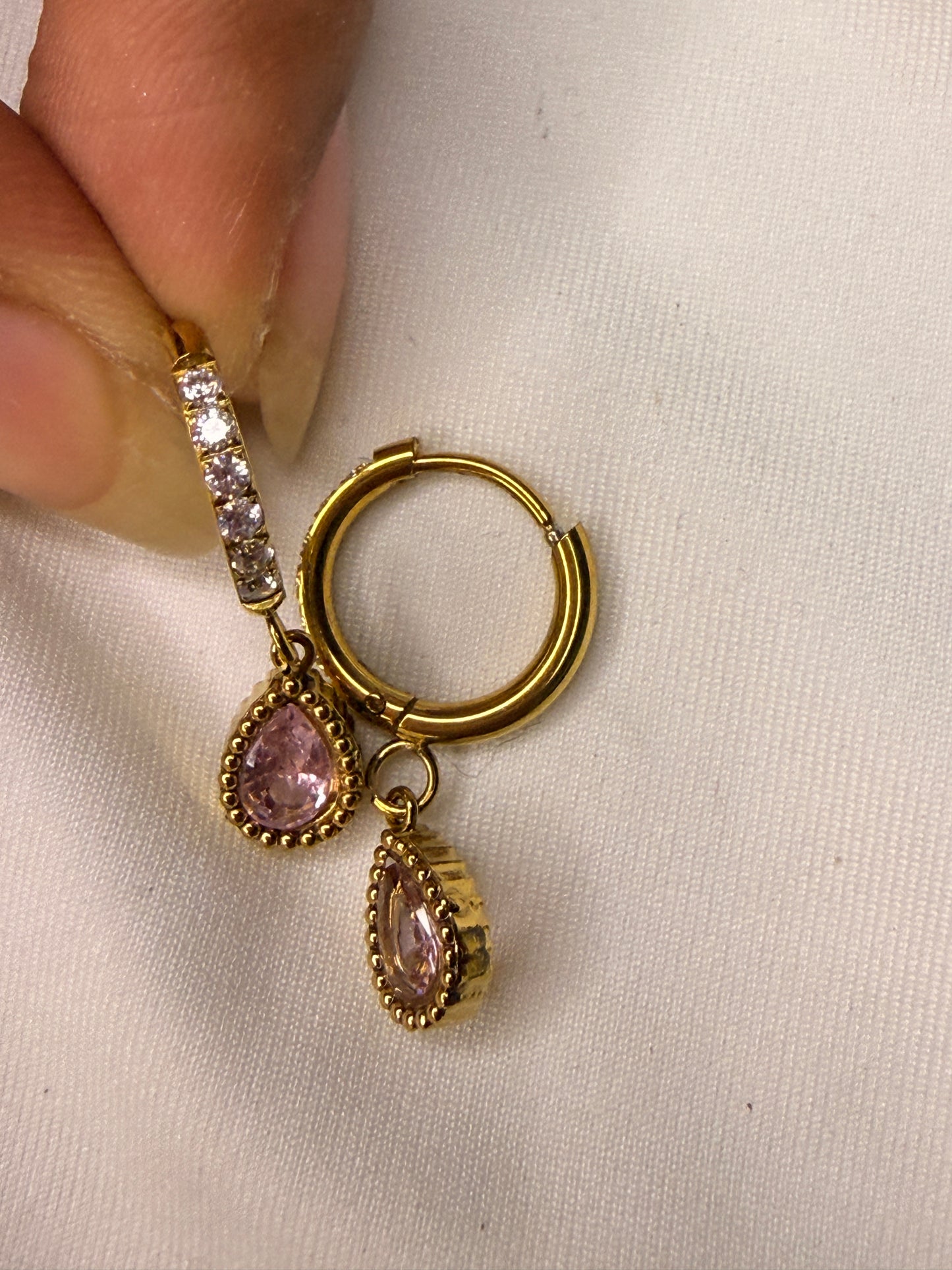 Blush Drip Hoops