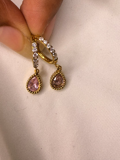 Blush Drip Hoops