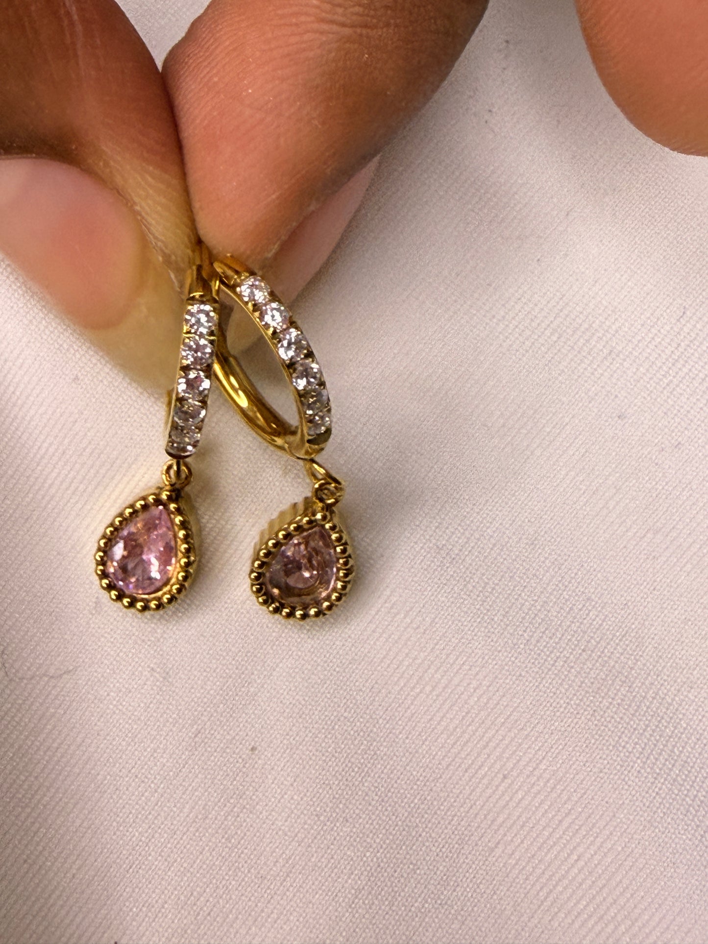 Blush Drip Hoops